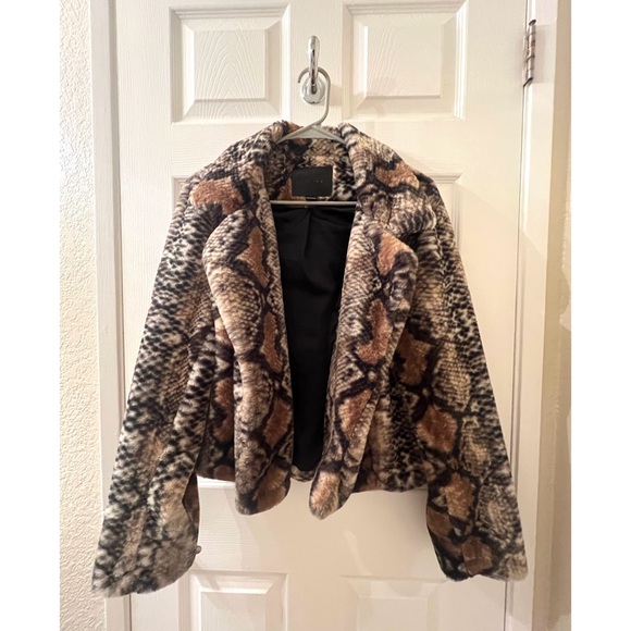 BLANKNYC fur snake print jacket - Picture 1 of 5